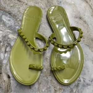 CARMEN SOL maria jelly flat sandal in olive green EU 35